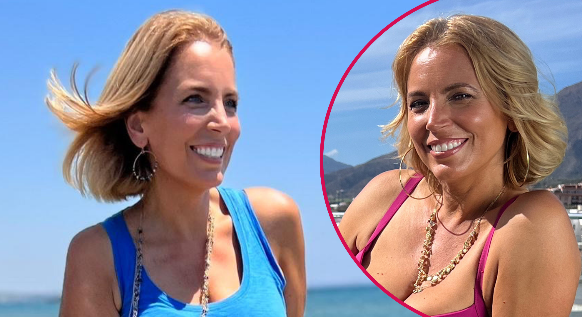 ‘My word!’ Jasmine Harman sends temperatures soaring as she poses soaking wet in eye-popping red swimsuit