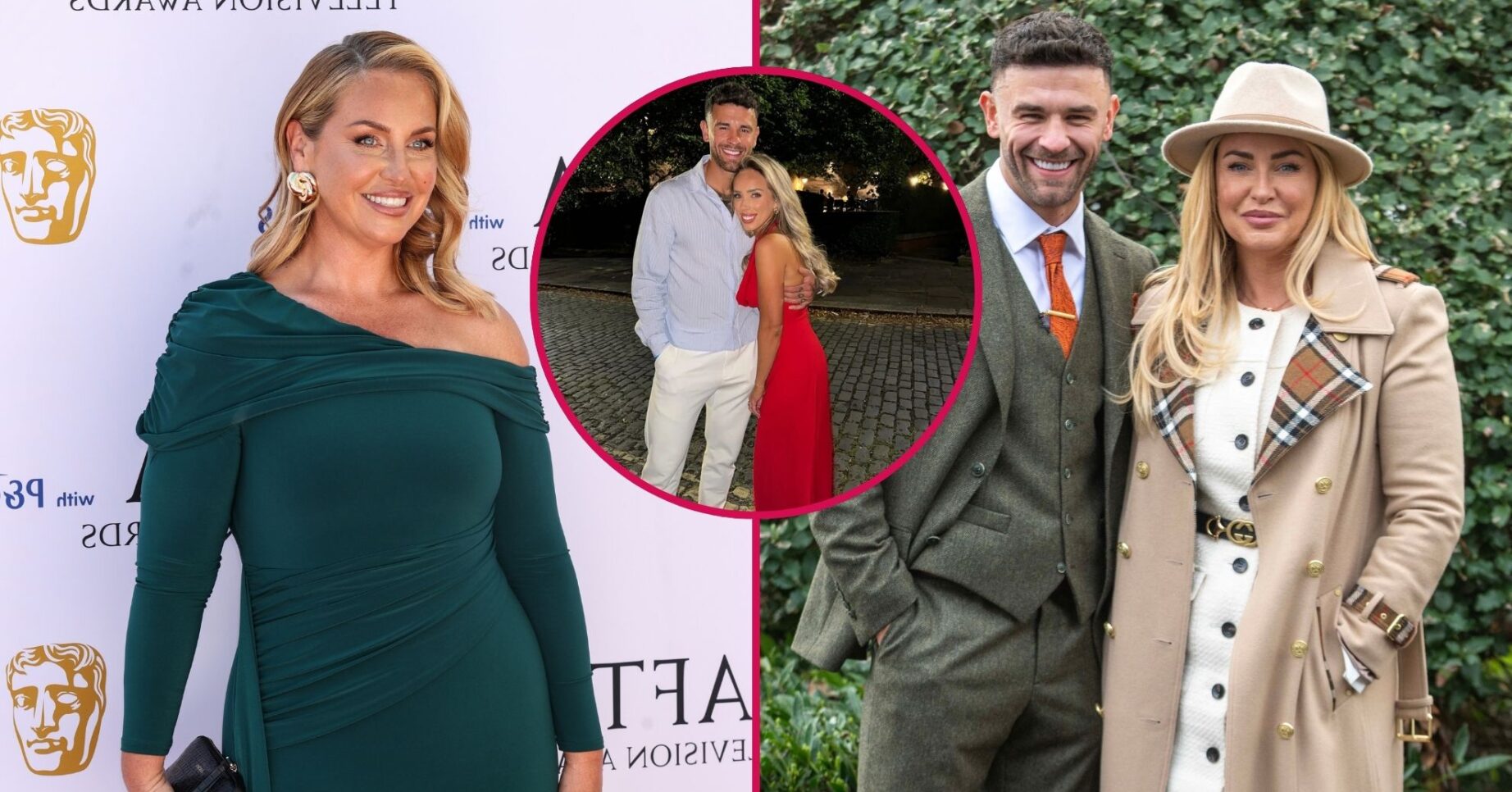 Josie Gibson on the red carpet, Sam Wolfenden and Grace Richardson smiling, and Josie Gibson and Sam Wolfenden smiling