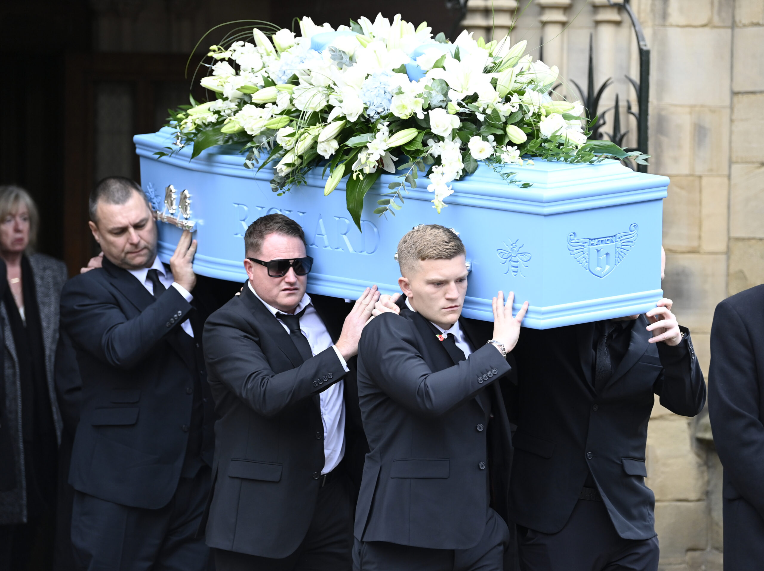 Ricky Hatton's coffin at his funeral