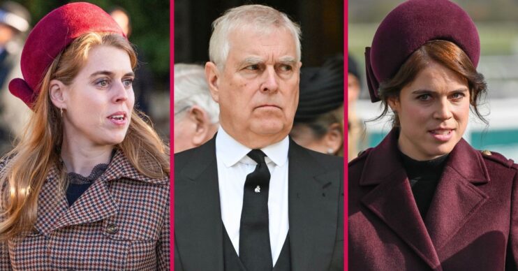 ED composite of Princess Beatrice and Eugenie and Andrew Mountbatten-Windsor at different events