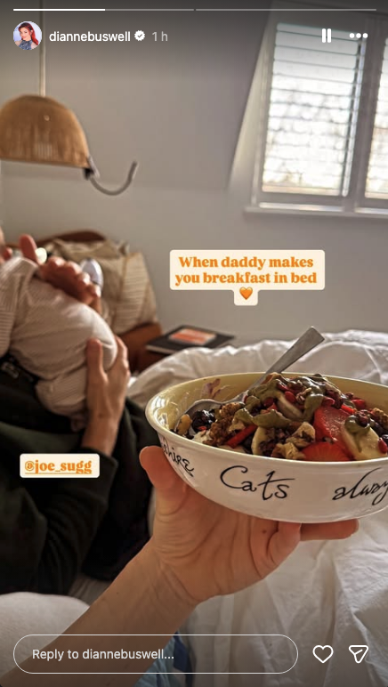 Dianne Buswell having breakfast in bed