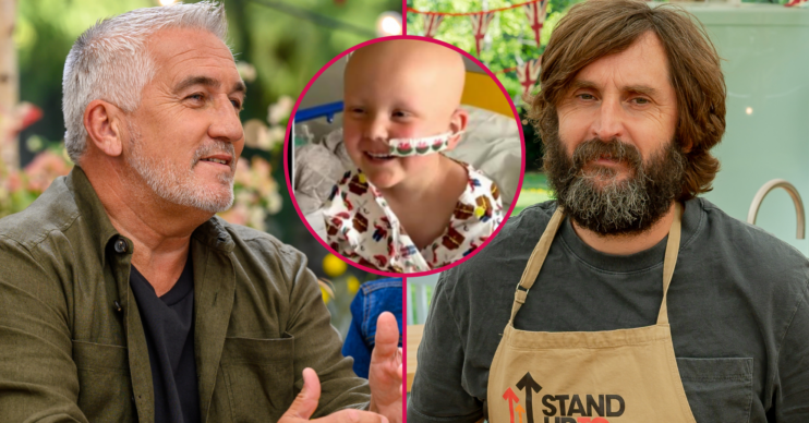 Paul Hollywood, poorly little boy and Joe Wilkinson on Bake Off