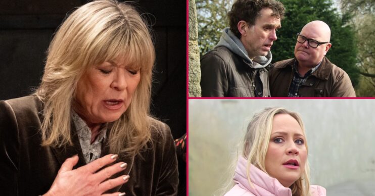 Kim, Marlon, Paddy and Tracy in Emmerdale split pic (credit: ITV/Comp ED!0