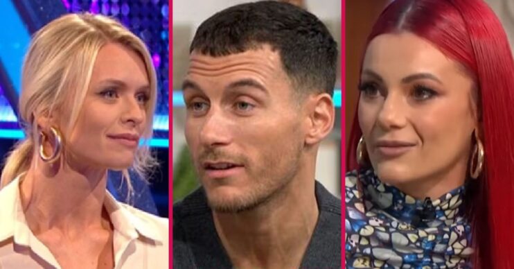 Nadiya Bychkova, Gorka Marquez and Dianne Buswell looking in front