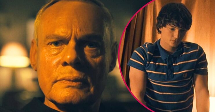 Martin Clunes as Huw Edwards and Osian Morgan