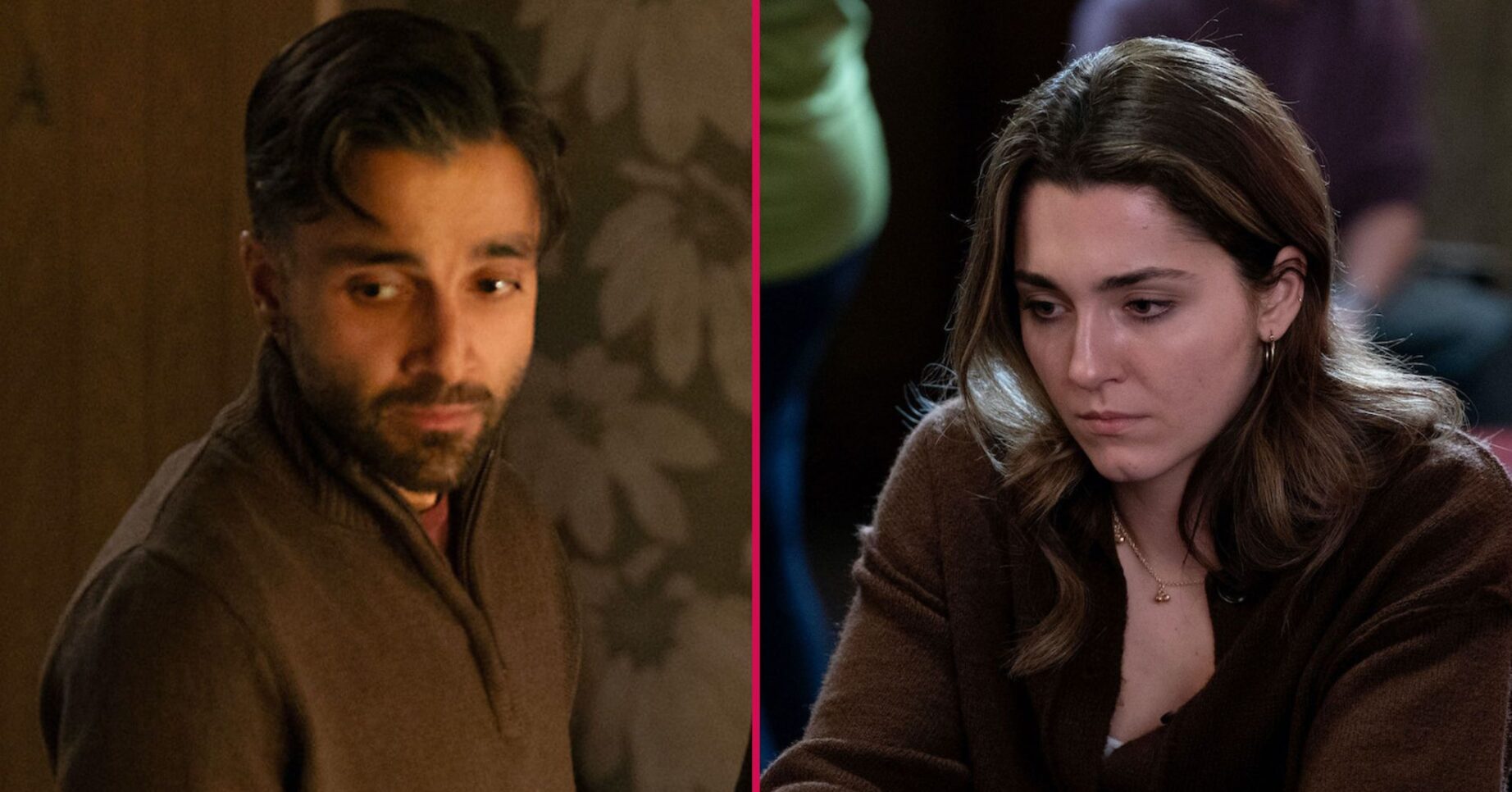 Penny and Vinny looking sad split image