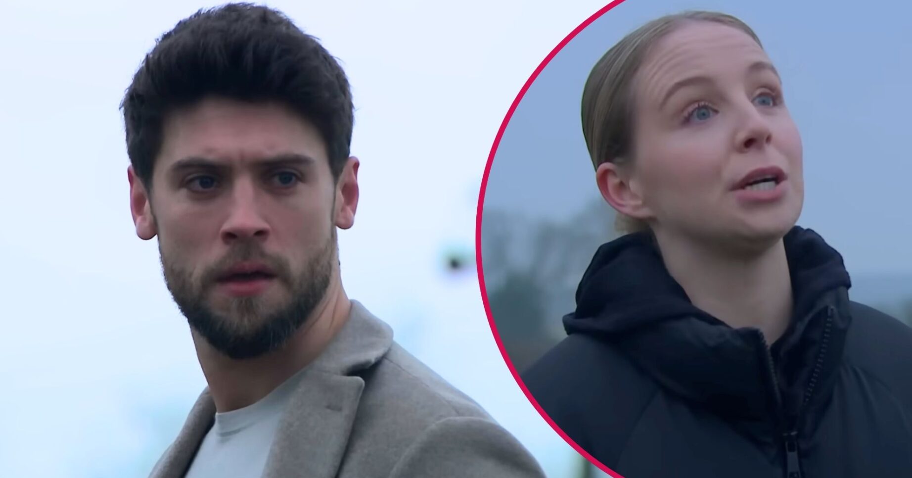 Joe and Belle in Emmerdale split pic (Credit: ITV)