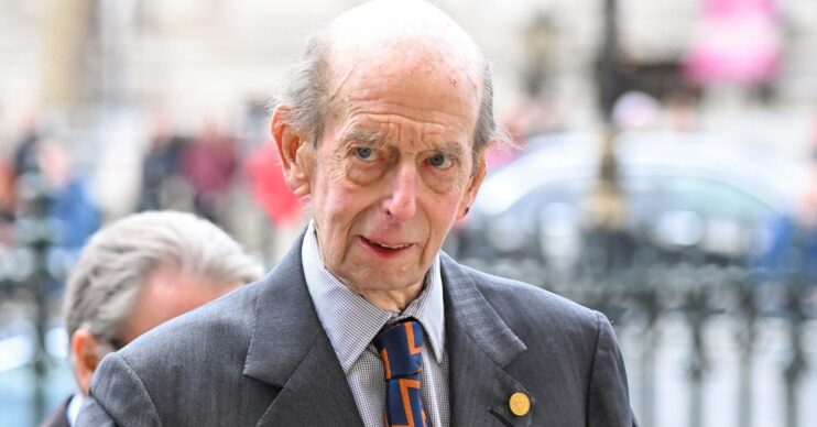 Duke of Kent attending royal service in suit