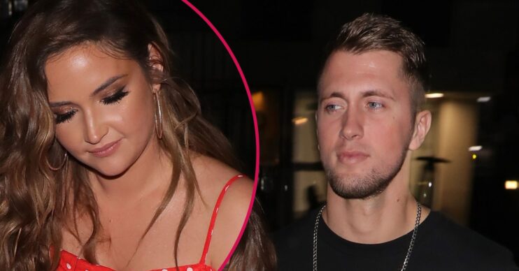 Dan Osborne looking to the side and Jacqueline Jossa looking down