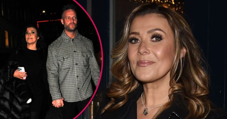 Kym Marsh and Tom Dickinson/Kym Marsh smile