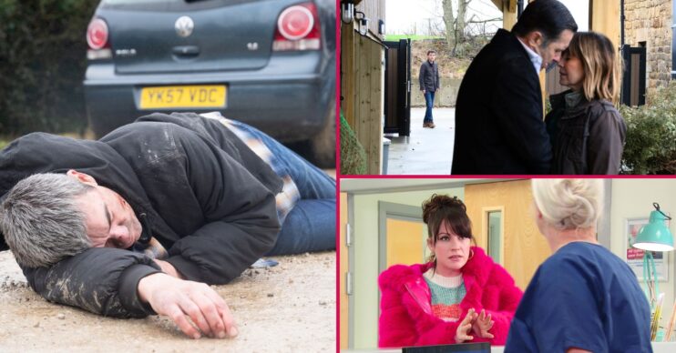 Cain, Graham, Rhona and Kerry in Emmerdale (Credit: ITV/Comp ED!)