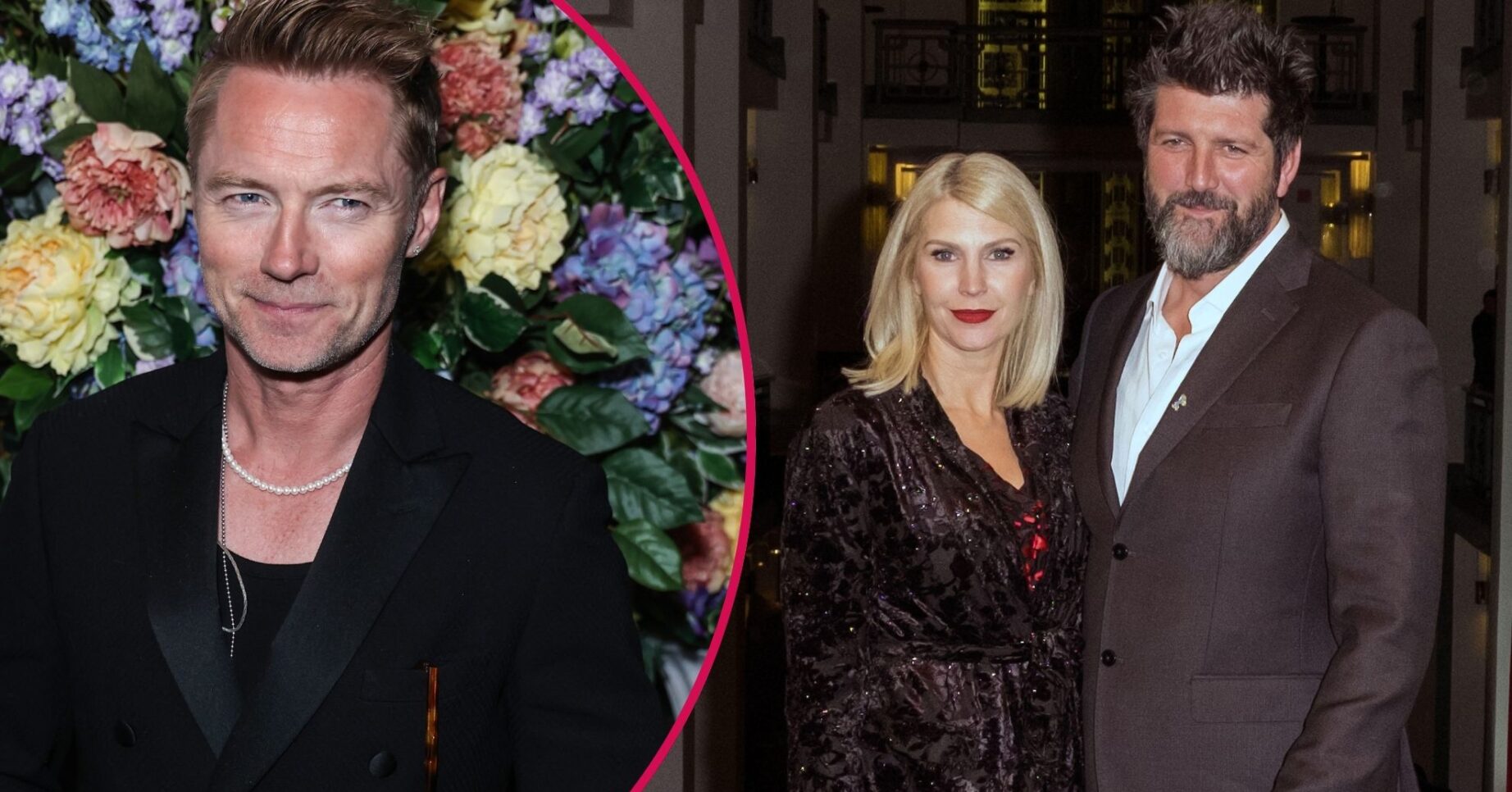Ronan Keating smiling / Yvonne Connolly and John Conroy together