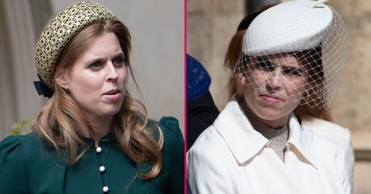 ED composite of Beatrice and Eugenie at royal Easter service