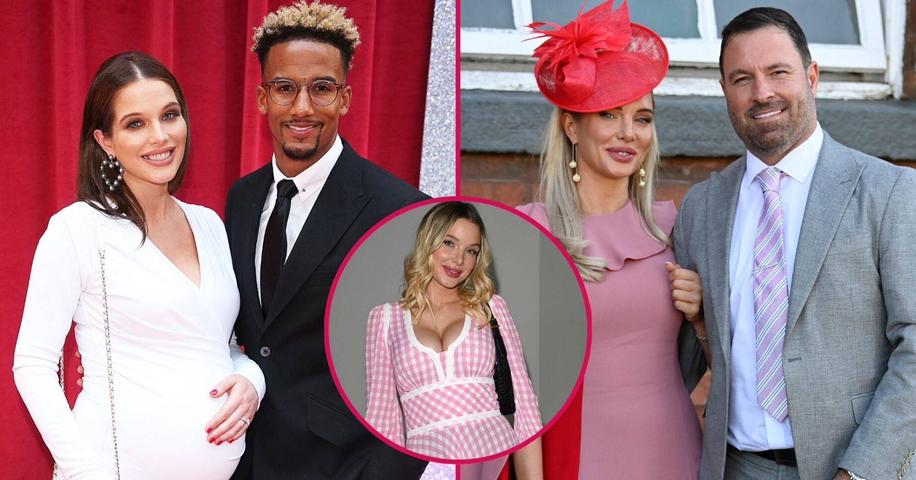 Helen Flanagan and Scott Sinclair smiling/Helen Flanagan smiling/Helen Flanagan and Robbie Talbot smiling