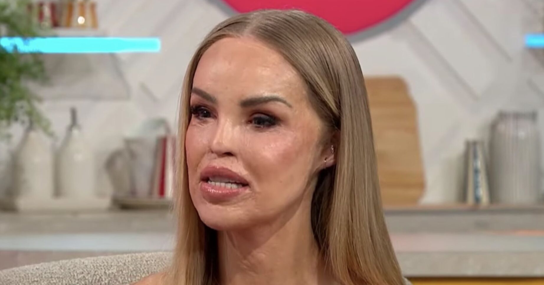 Katie Piper looking serious