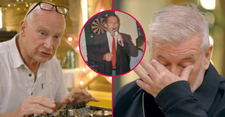 Man crying on The Repair Shop, man fixing a recorder, man singing inset