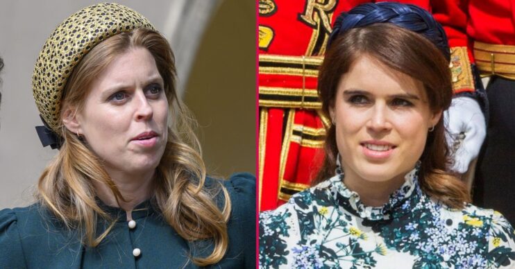 ED composite of Beatrice and Eugenie at royal Easter services