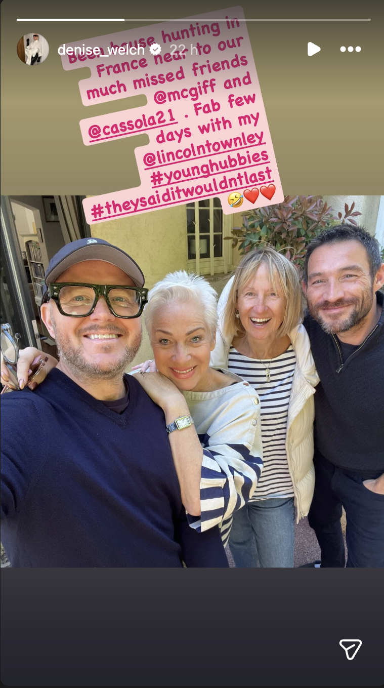 Denise Welch and her husband with Carol McGiffin 