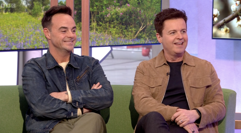 Ant and Dec on One Show sofa 