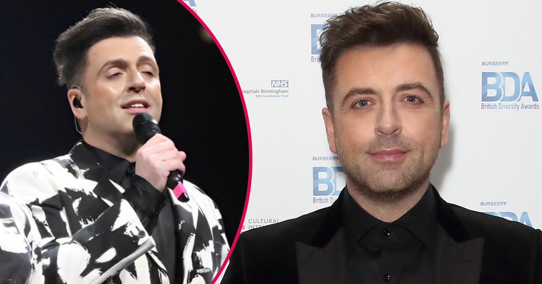 Mark Feehily from Westlife singing and on the red carpet