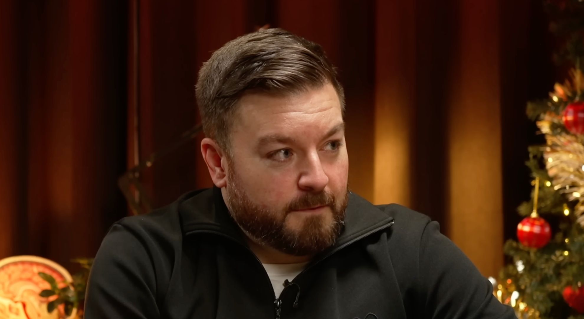 Alex Brooker looking serious