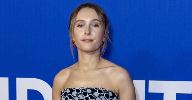 Rose Ayling-Ellis on a blue background