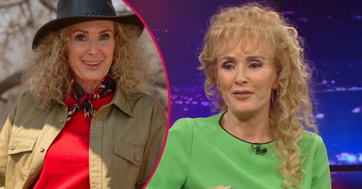 Beverley Callard in an I'm A Celebrity promo / Beverley Callard on The Late Show