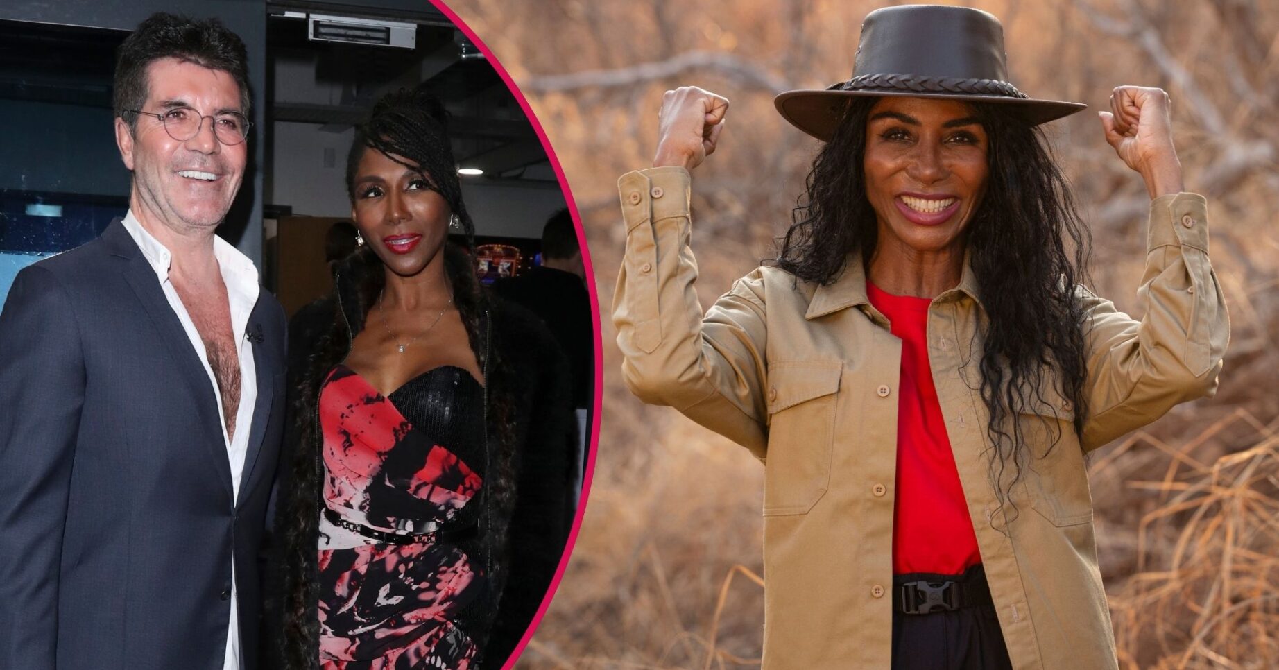 Simon Cowell and Sinitta smiling/Sinitta I'm A Celebrity South Africa press photo