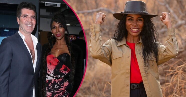 Simon Cowell and Sinitta smiling/Sinitta I'm A Celebrity South Africa press photo