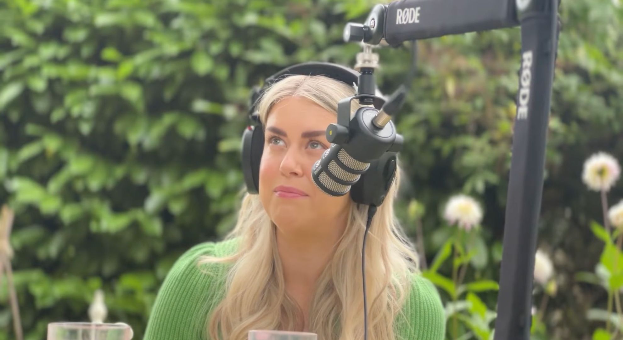 Daisy Payne on a podcast 