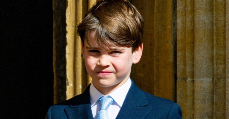 Prince Louis in suit at Easter service