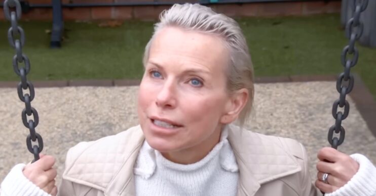Coronation Street's Debbie on the swings