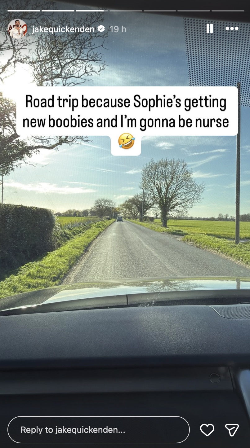 Jake Quickenden Instagram Story