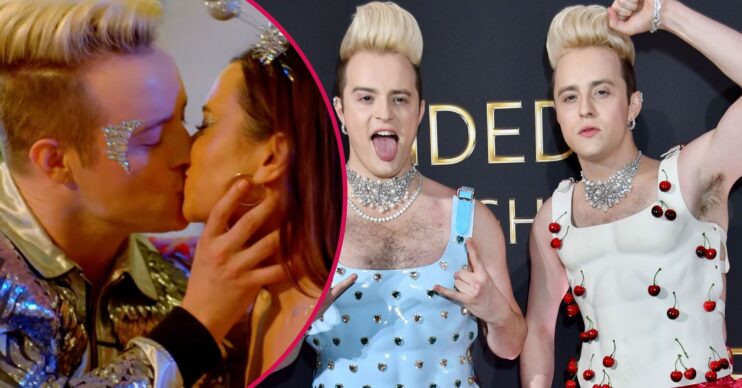 John Grimes kissing ex-girlfriend Sarah/Jedward on the red carpet