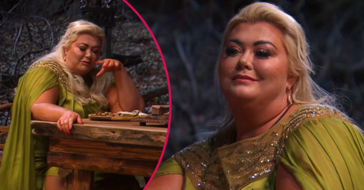 Gemma Collins doing her eating trial on I'm A Celebrity