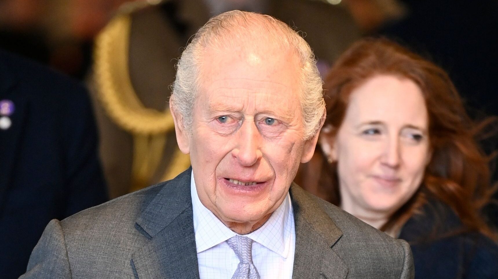 King Charles grimacing