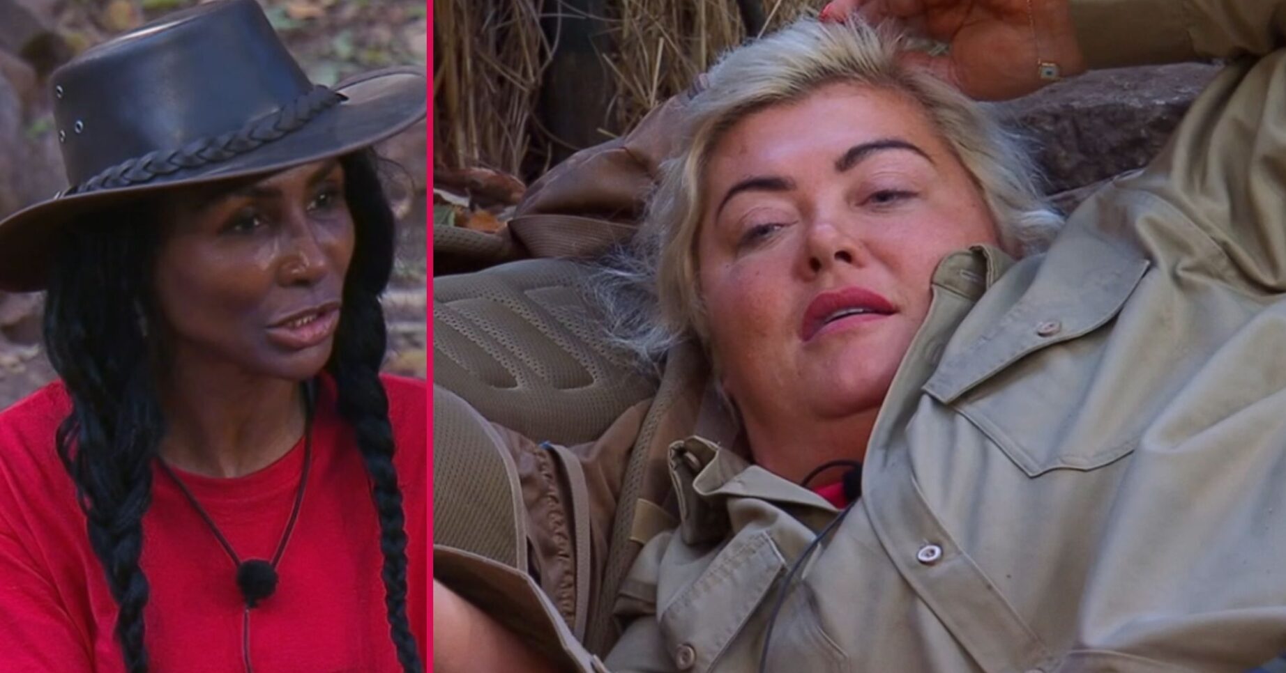 ED composite of Sinitta and Gemma Collins on I'm A Celebrity South Africa