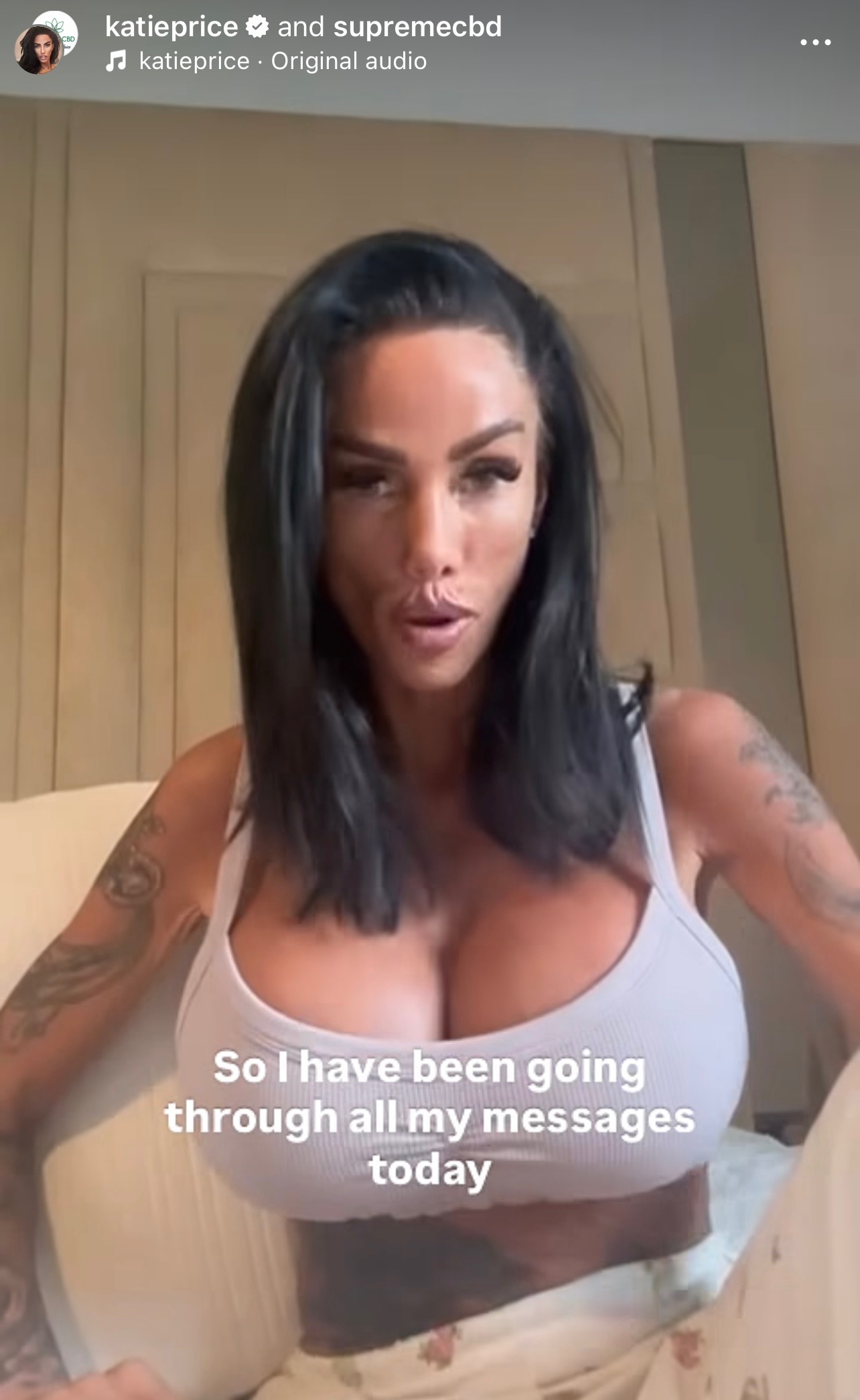 Katie in an IG video