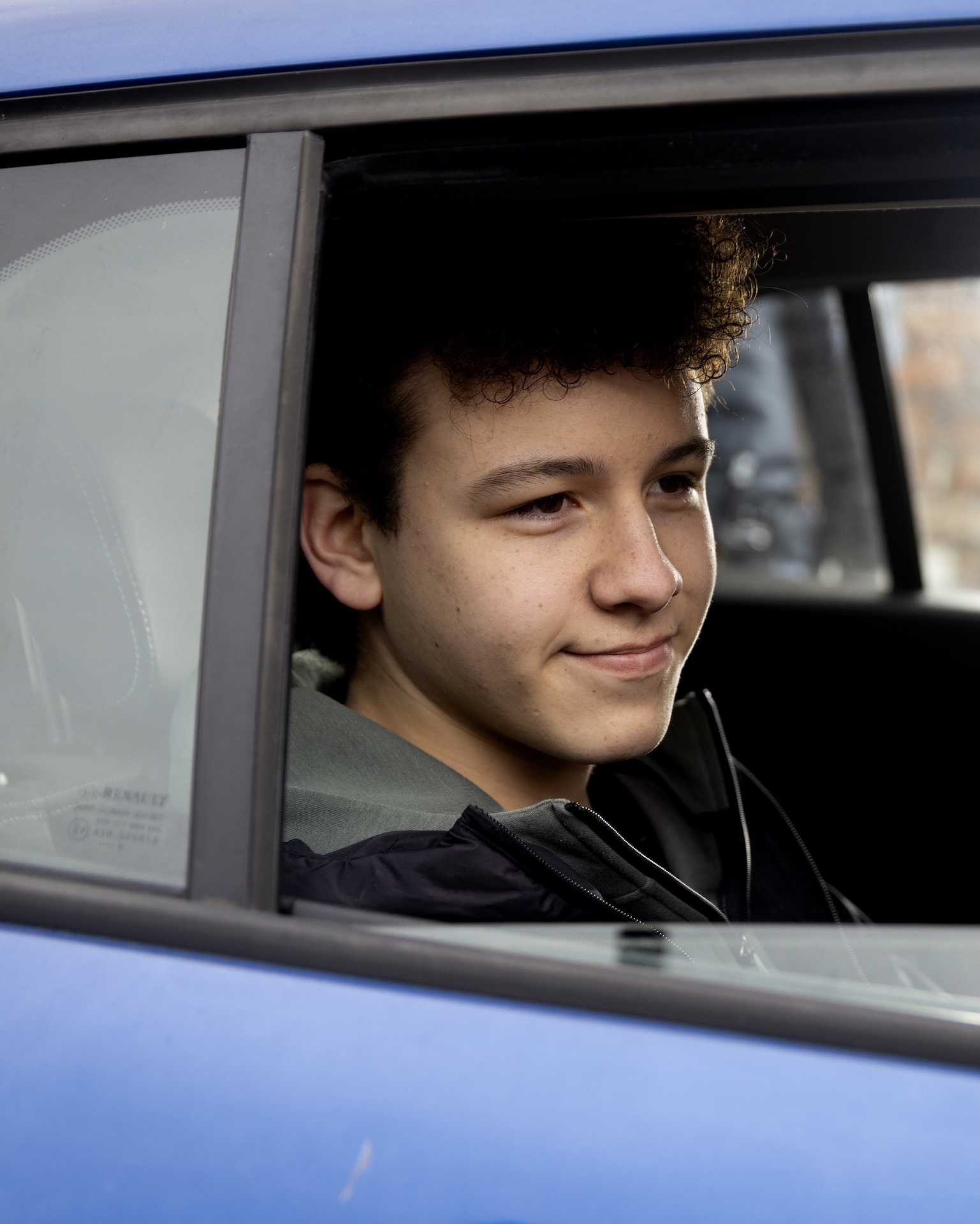 Will smiling in Coronation Street car window