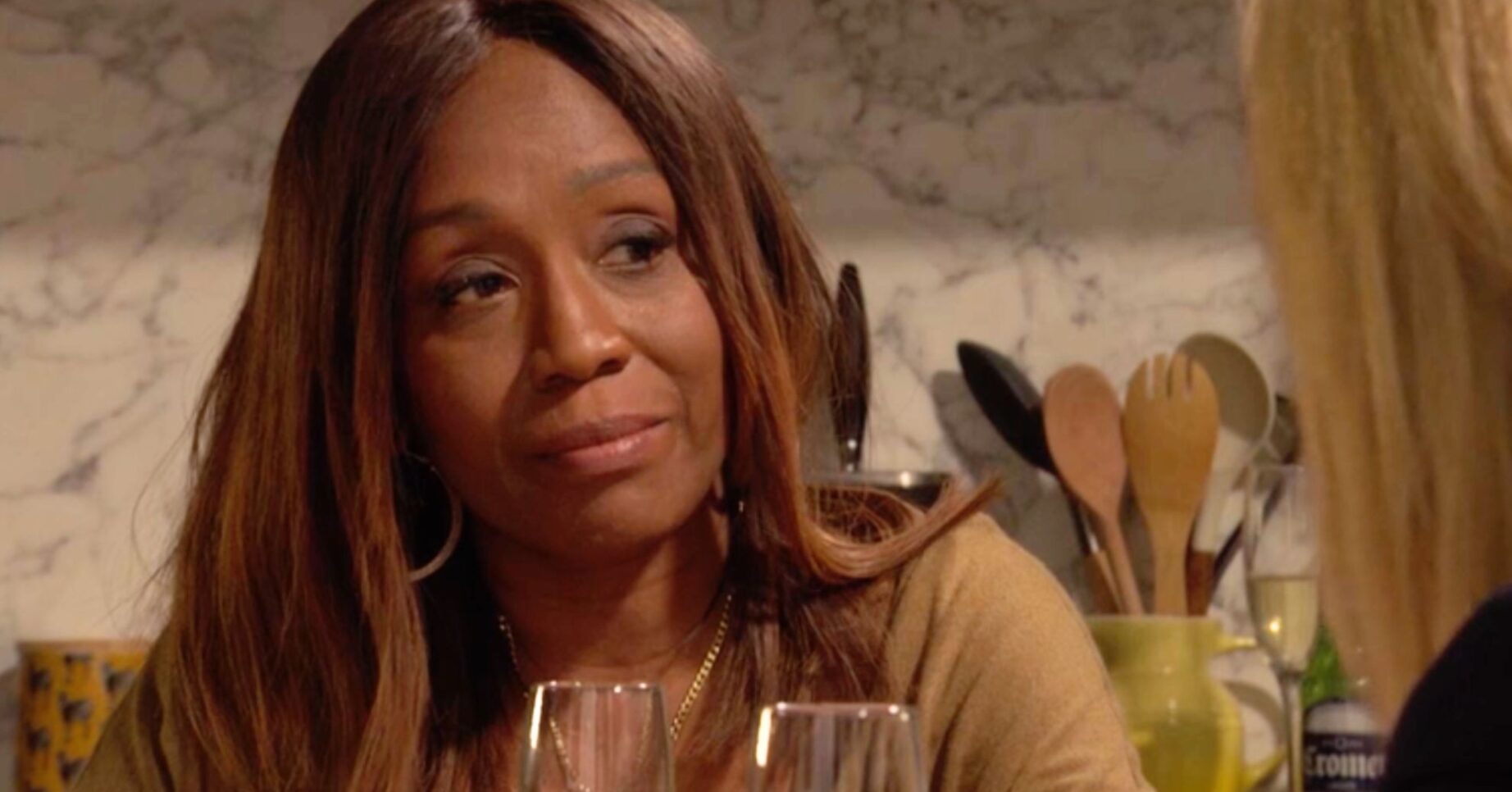 Denise looking tired in EastEnders