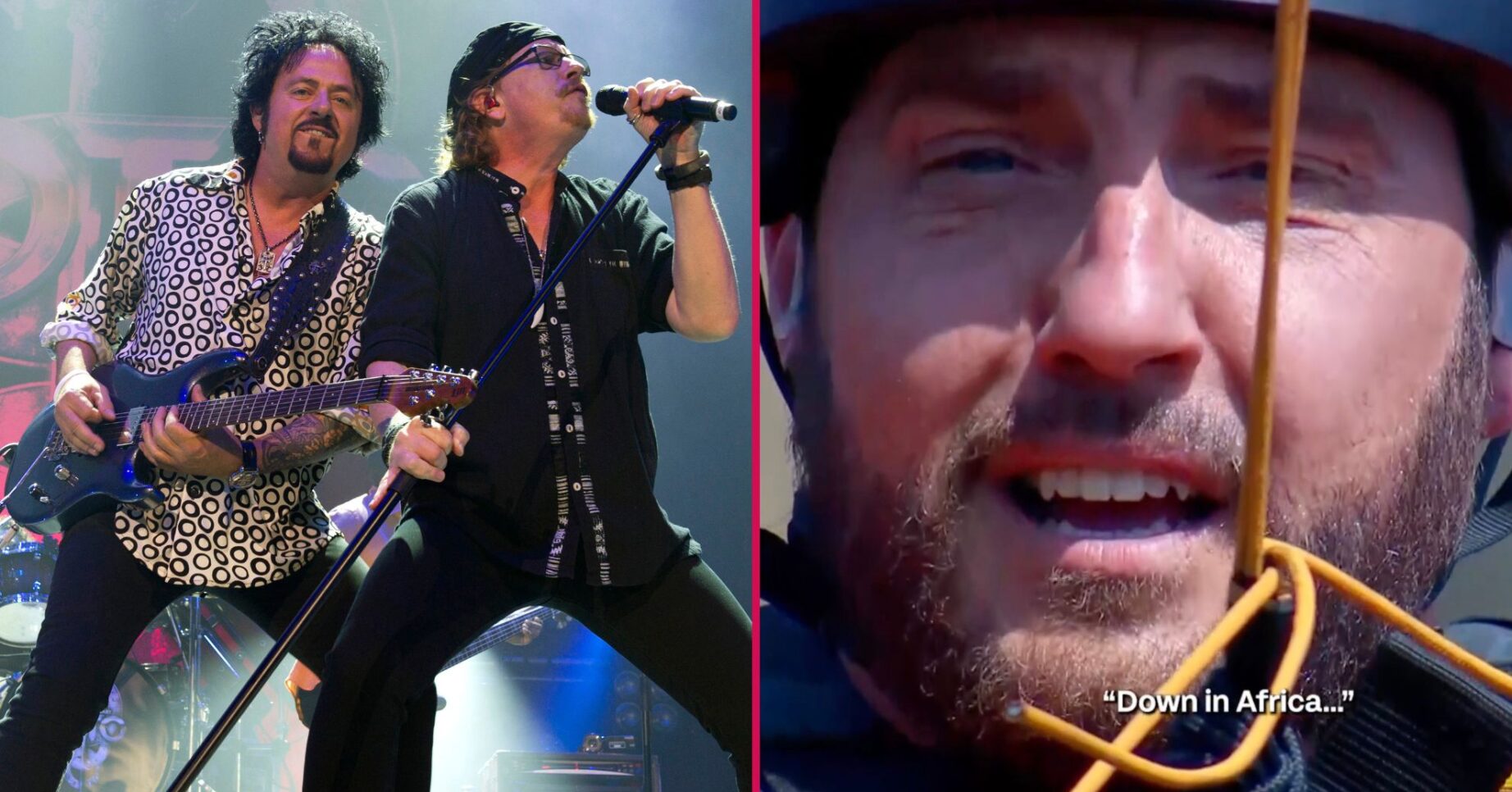 Toto on stage / Seann Walsh on I'm A Celebrity