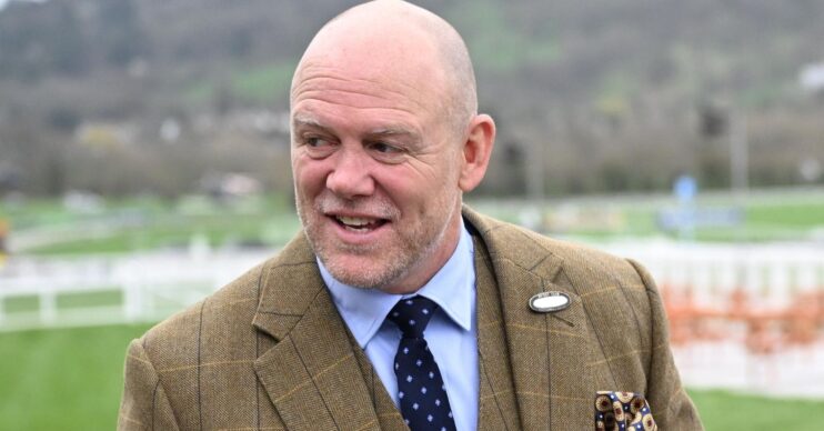 Mike Tindall in suit at the races