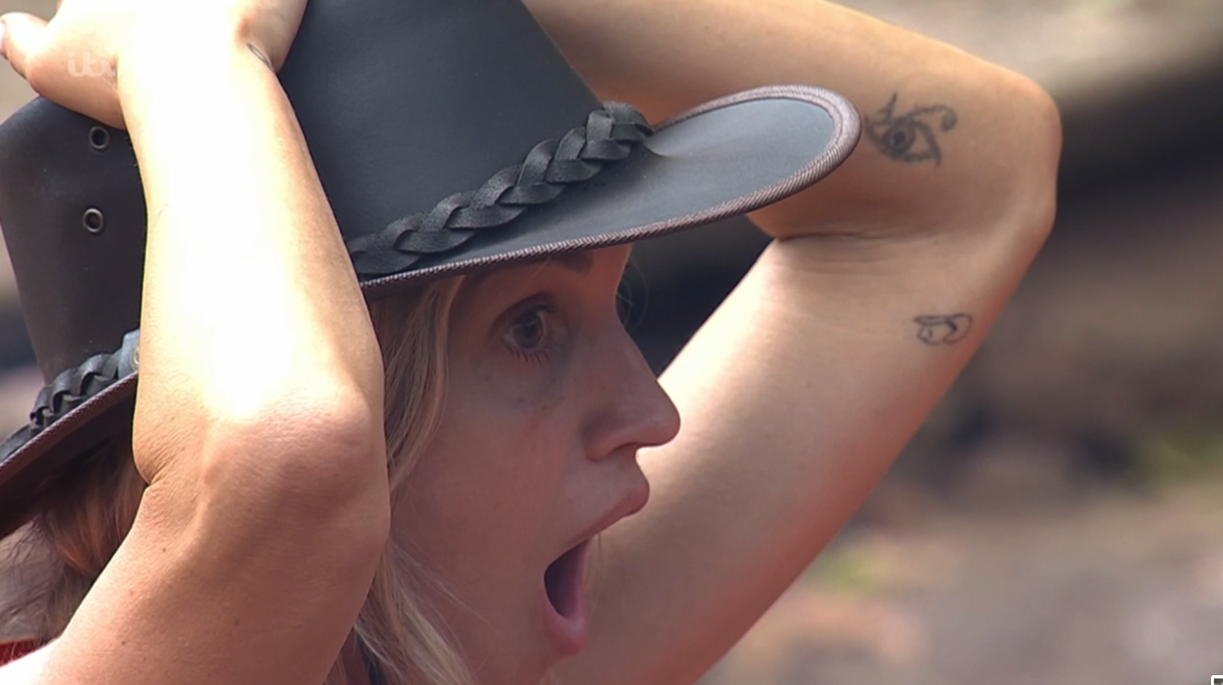 Ashley Roberts looking shocked