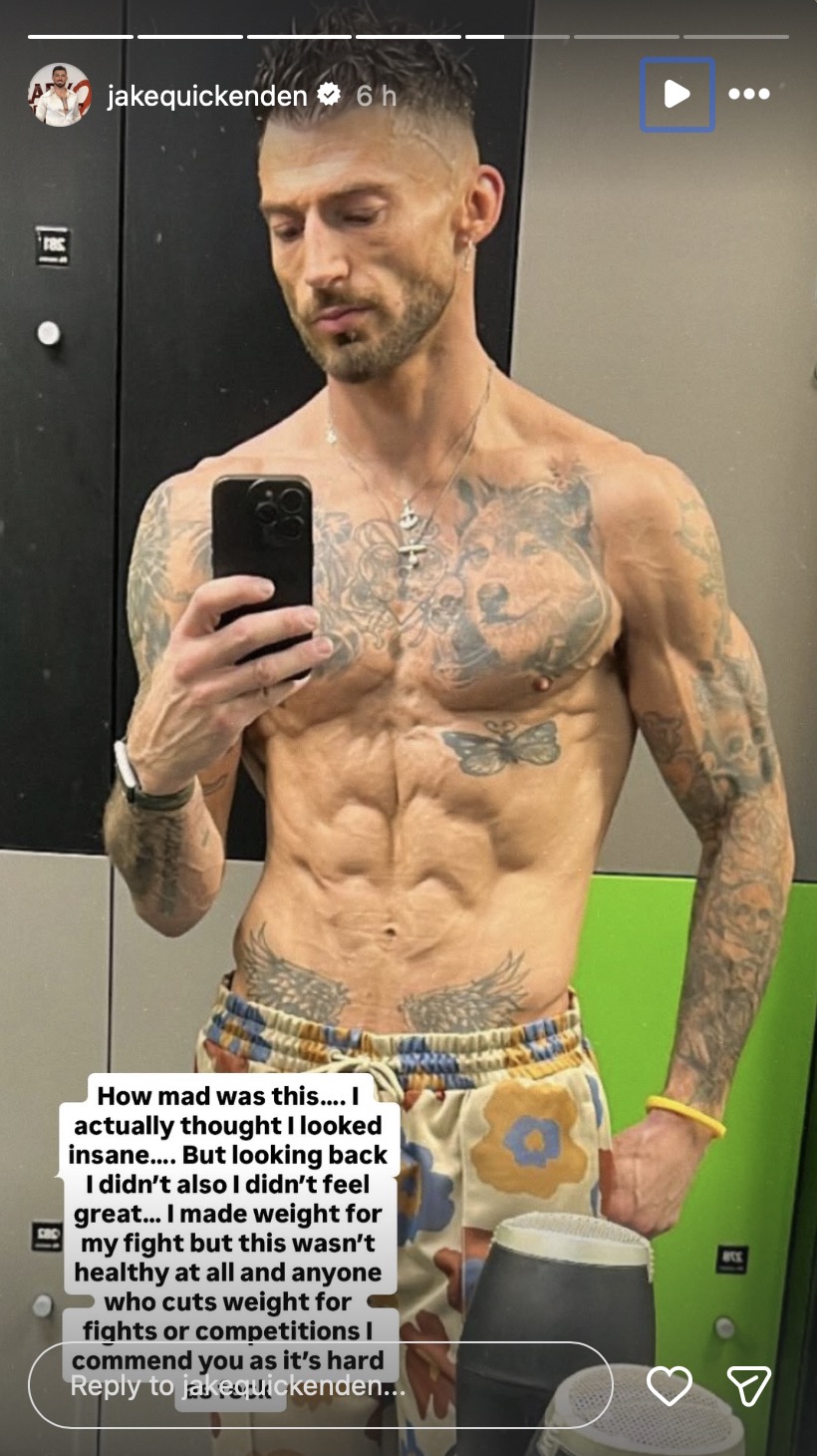 Jake Quickenden Instagram Story