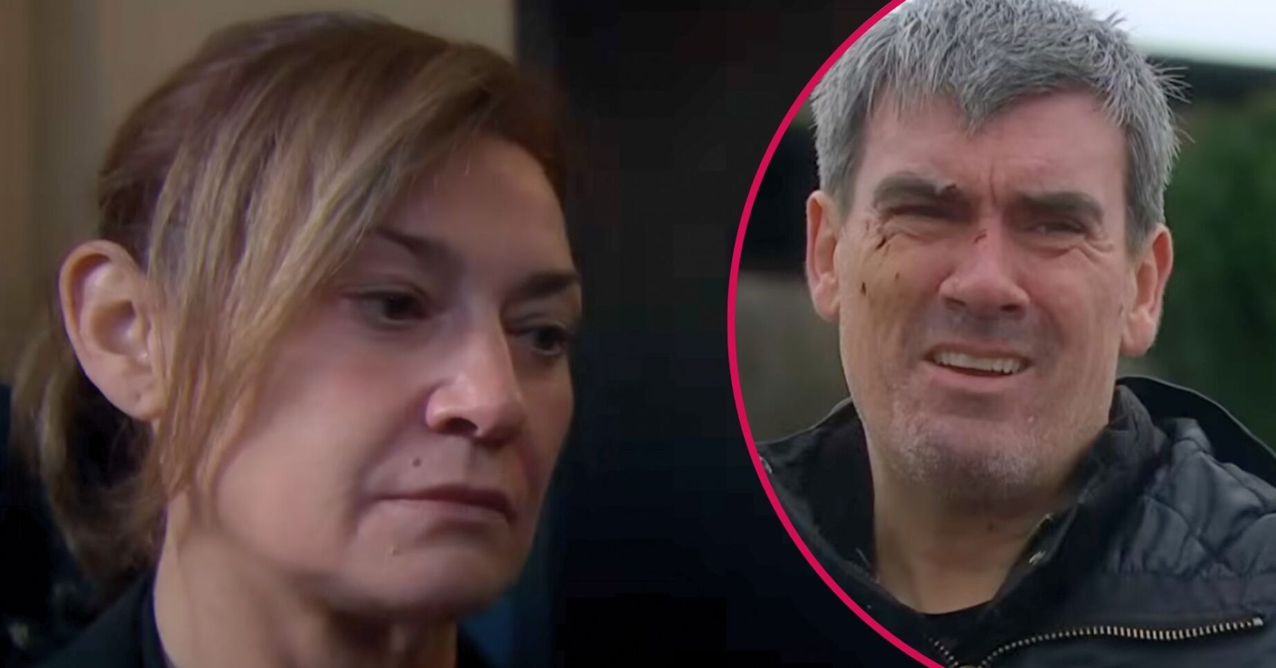 Moira and Cain split pic in Emmerdale (Credit: ITV)