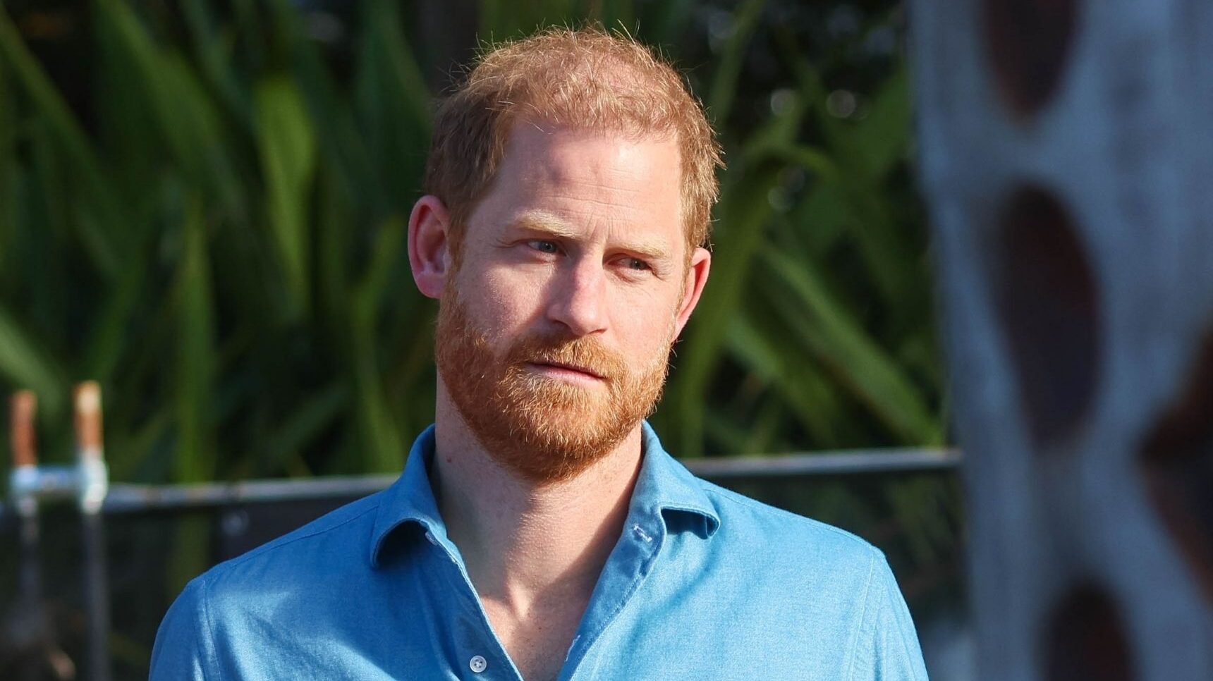 Prince Harry in blue shirt in Australia