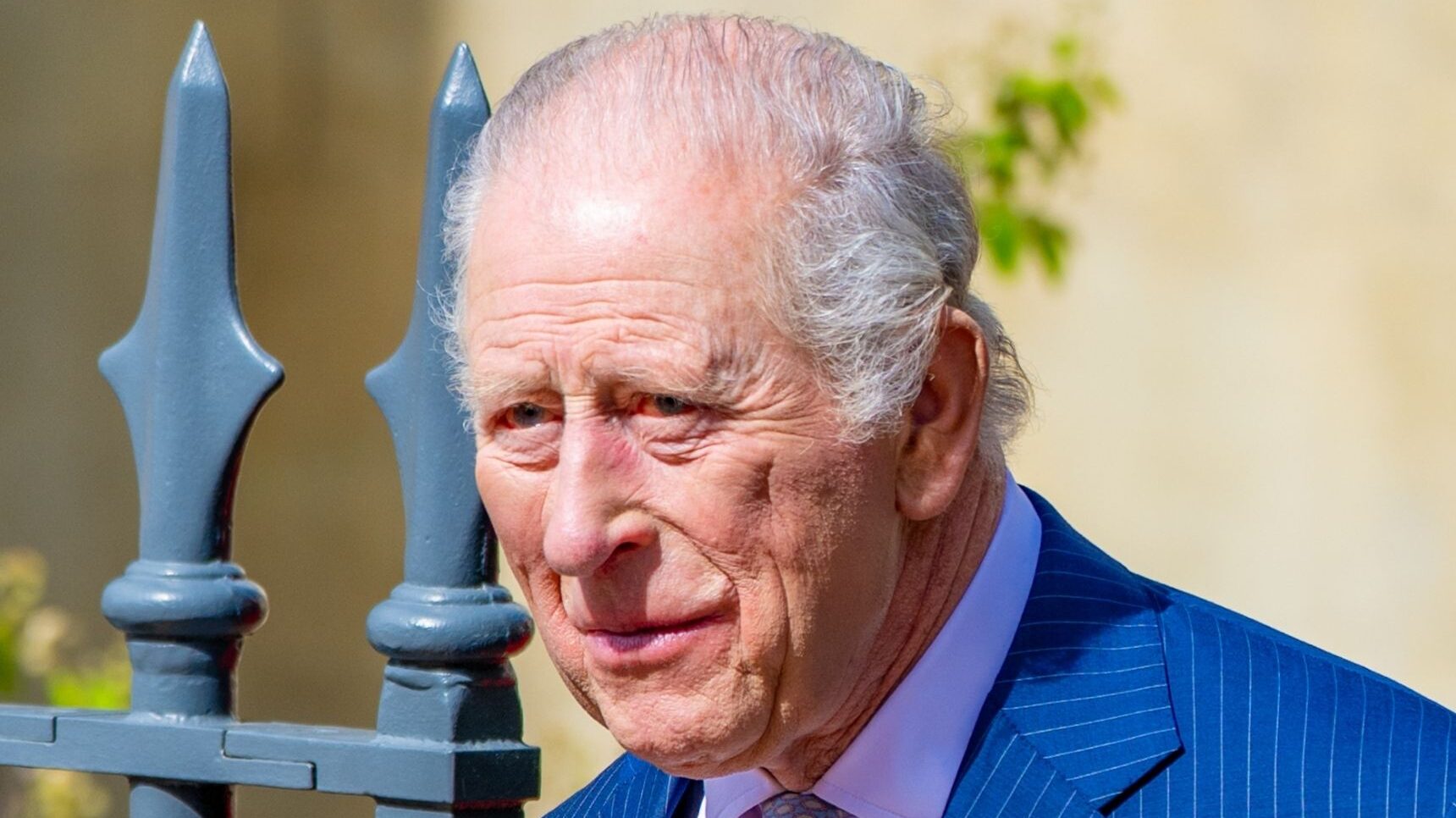 King Charles with a serious expression