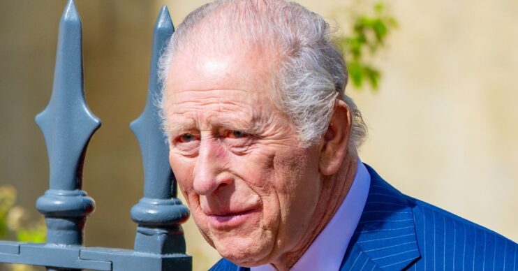 King Charles with a serious expression