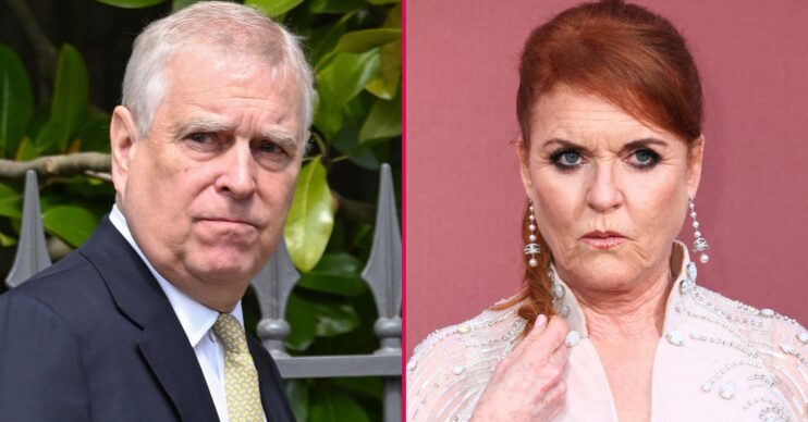 Andrew Mountbatten-Windsor frowning beside Sarah Ferguson pouting