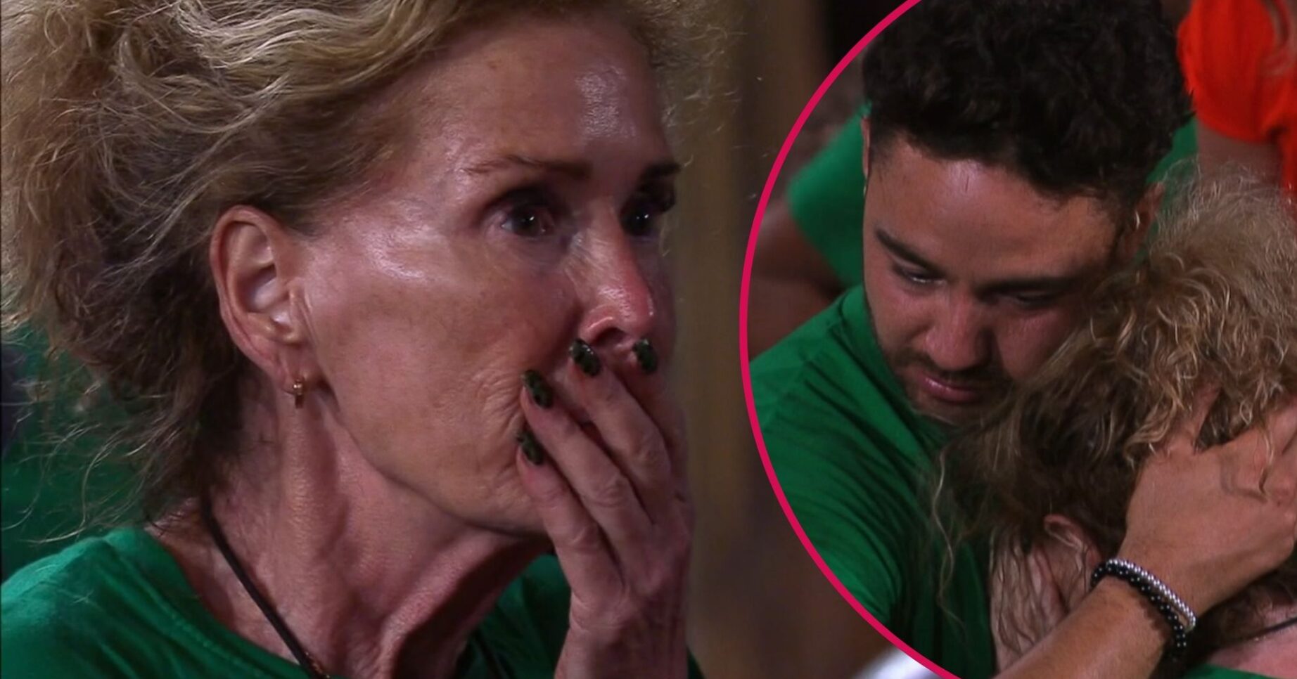 Beverley Callard on I'm A Celebrity / Ryan Thomas hugging Beverley Callard on I'm A Celebrity